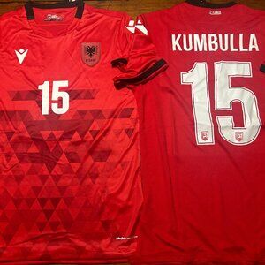 ALBANIA Nat'l Team MARASH KUMBULLA Men's JERSEY Sz M,L,XL,2XL NWT By Macron